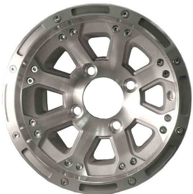 10" Machined Finish Diamond Wheel Assembly Golf Cart Parts & Accessories Cart Parts USA