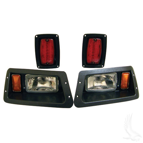 Yamaha G14-G22 Complete Adjustable Light Kit, Halogen Bulbs, Carbon Fiber (incl wiring harness)