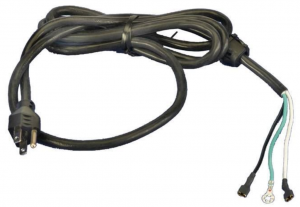 AC Cord Set W/Bushing & 3 Prong Plug